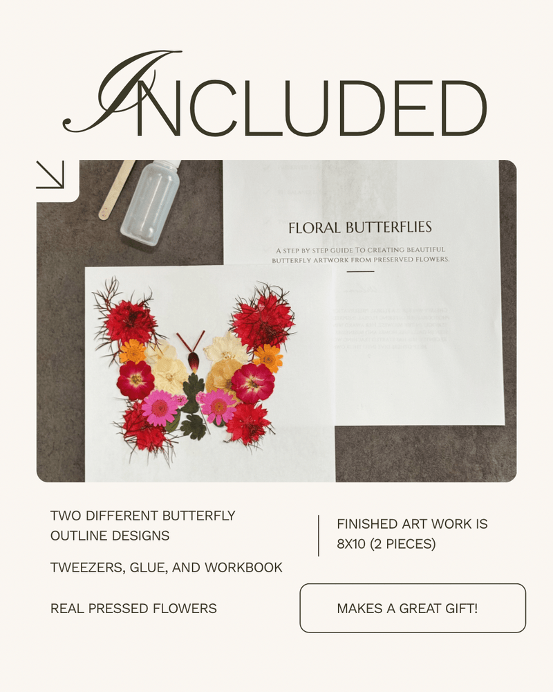 DIY Floral Art Kit, Butterfly - Chelsey Walker Creative, LLC
